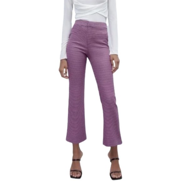 Zara Pink and Black Houndstooth Pants | XS - Picture 1 of 5